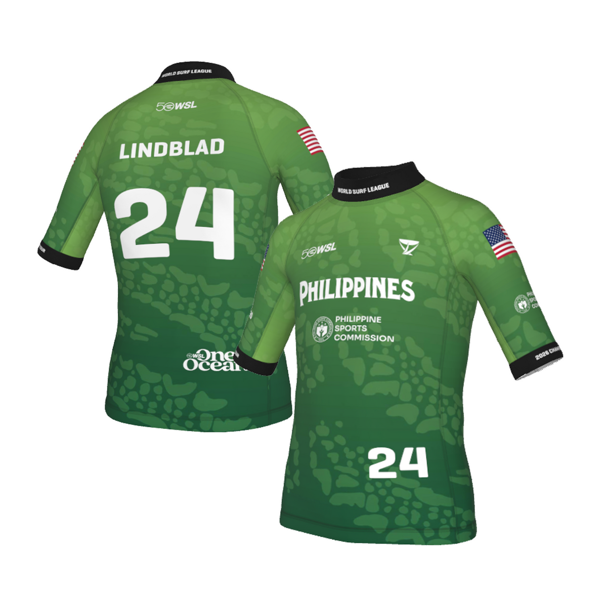 Sawyer Lindblad Official Comp Jersey - 2026 Philippines Pro - Youth - Green