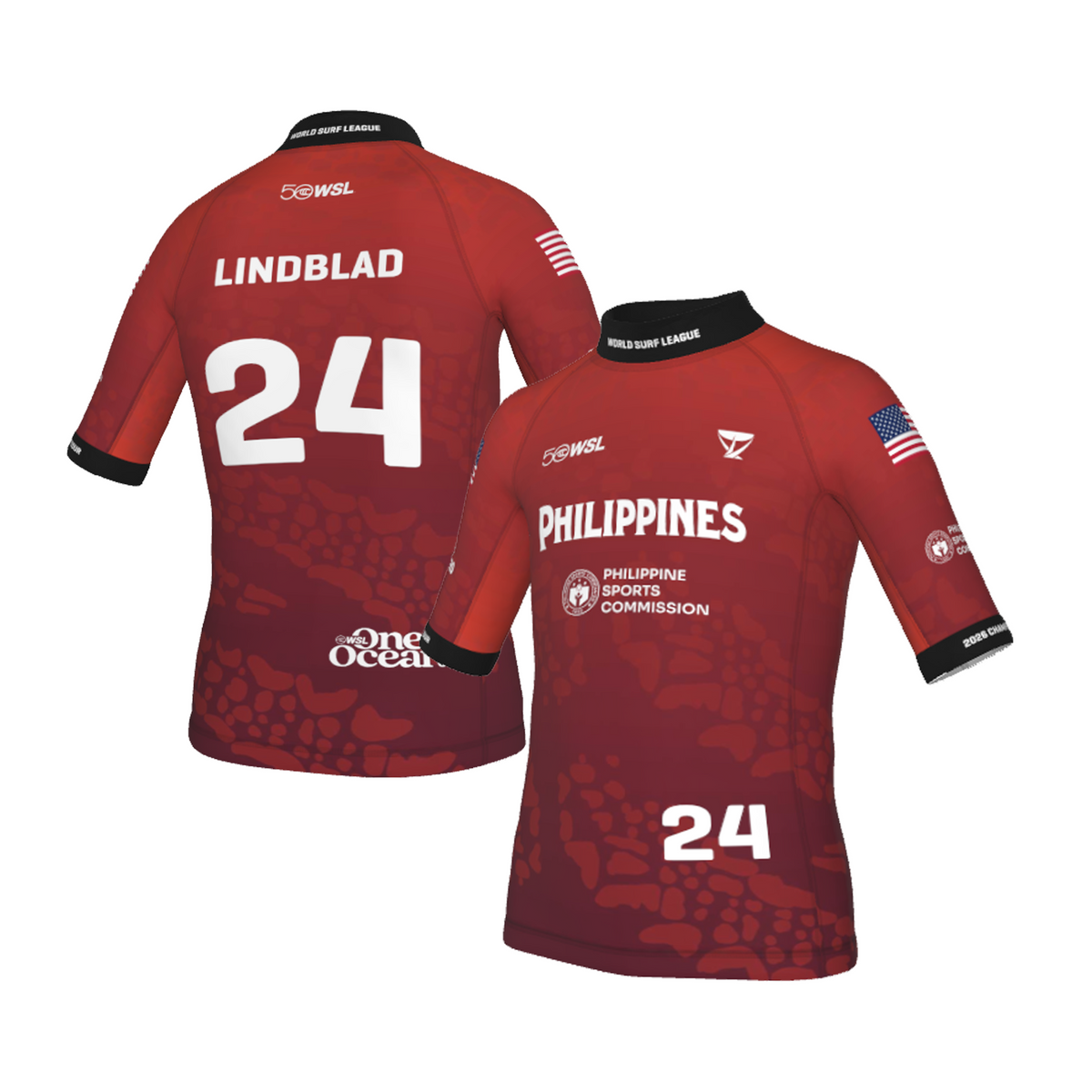 Sawyer Lindblad Official Comp Jersey - 2026 Philippines Pro - Youth - Red