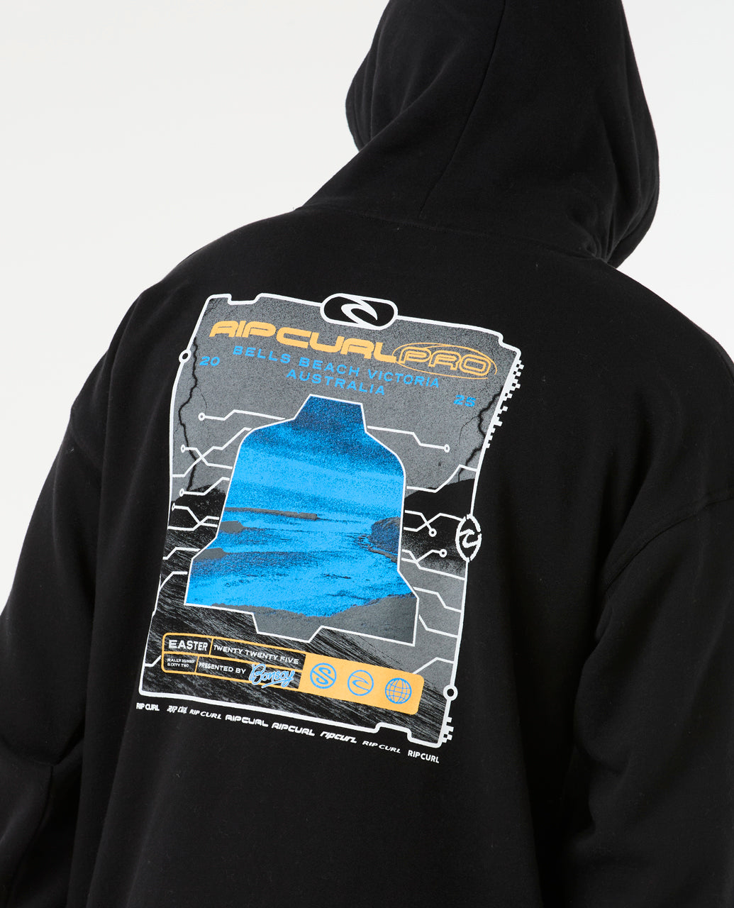 2025 Rip Curl Pro Bells Hoodie (Black) – World Surf League 2025 Rip Curl Pro Bells Hoodie (Black) – World Surf League