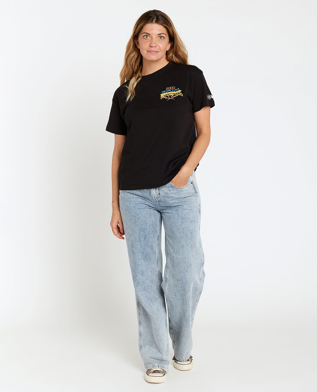 2025 MEO Rip Curl Pro Portugal Women's Relaxed Tee (Black) – World