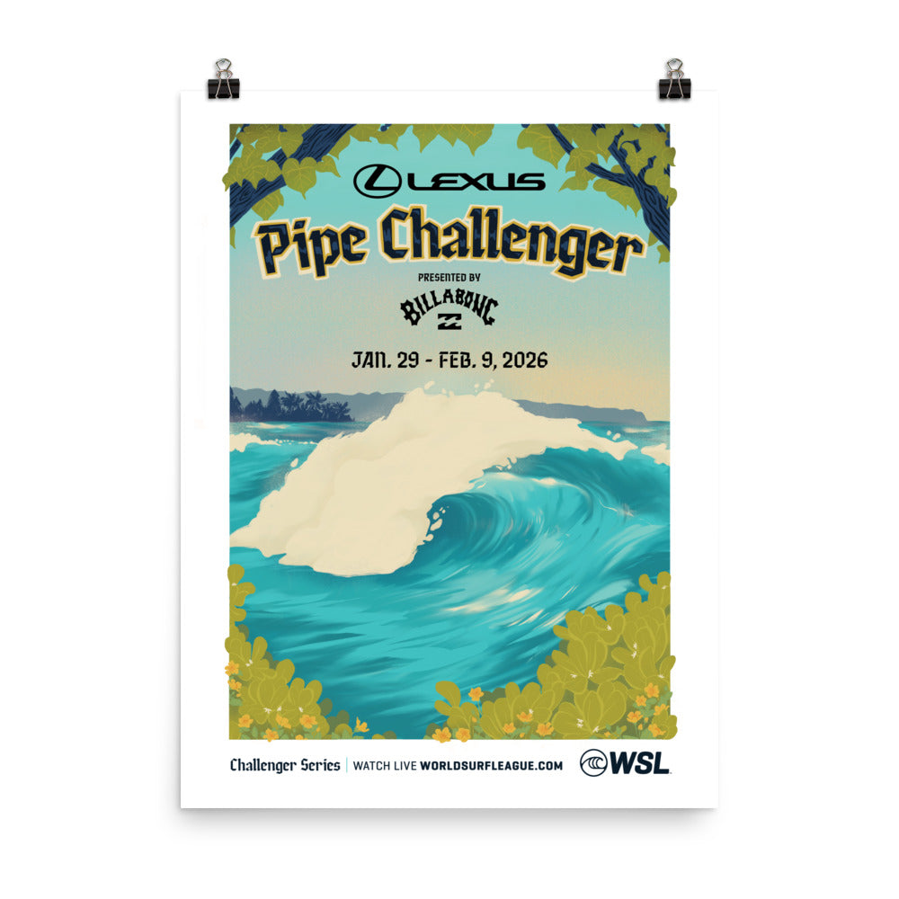 seaページ Official 2026 Lexus Pipe Challenger Poster – World Surf League
