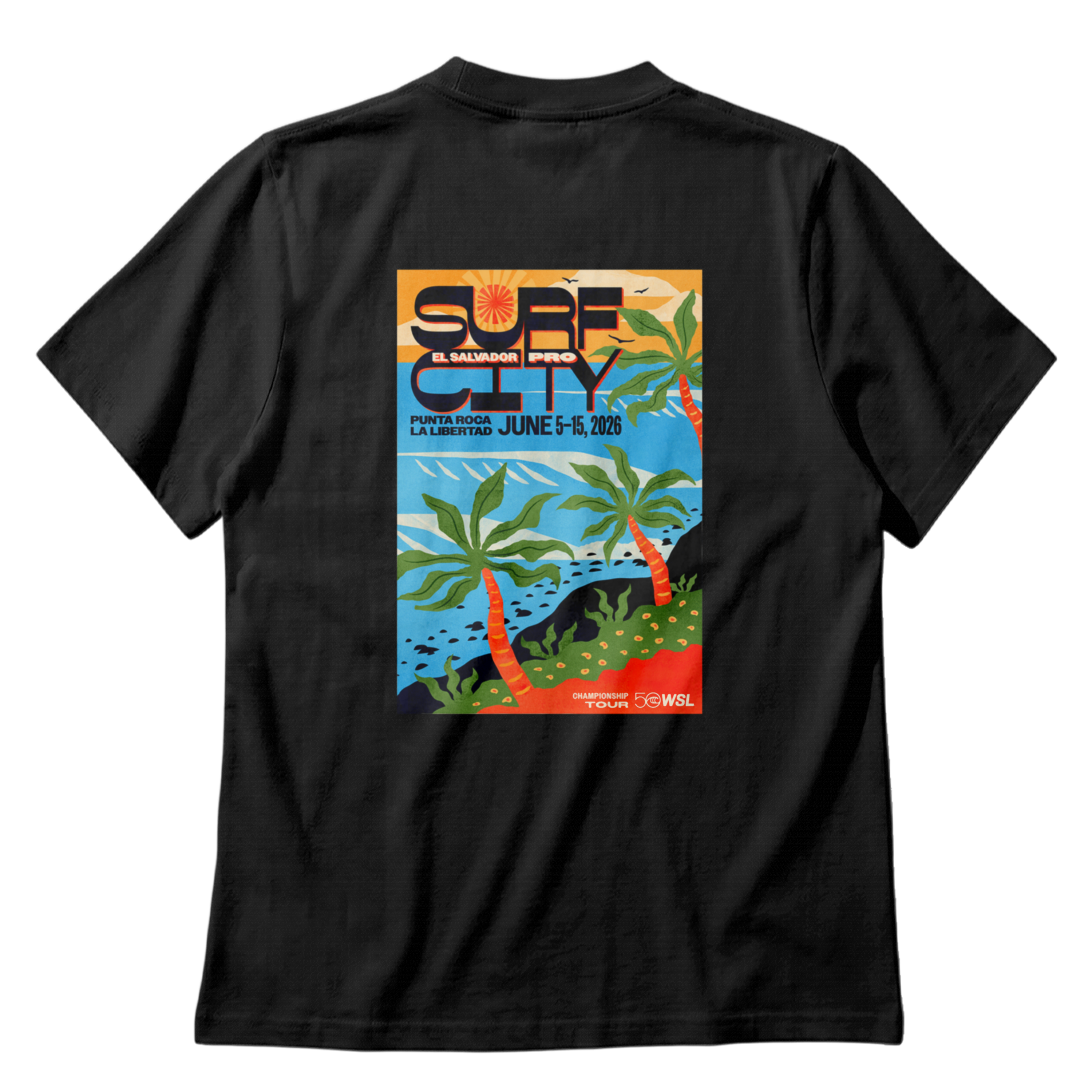 Surf City El Salvador Pro Vintage Poster Boxy Tee - Unisex – World
